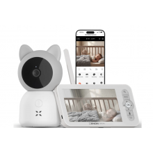 Bebek Kamerası 3MP | 5" Monitör, Mobil Takip, Ağlama Algılama, 360° Gece Görüş, RGB Lambalı (X7202)